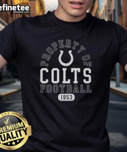 Good Property Of Indianapolis Colts Football Since 1953 T-Shirt featuring the team's logo and vintage design.