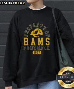Los Angeles Rams sweatshirt featuring 'Good Property' design, celebrating the team's history since 1937.