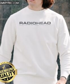 Good Radiohead Plug Me In I'm Your Best Friend sweatshirt in black with graphic design, perfect for music fans.