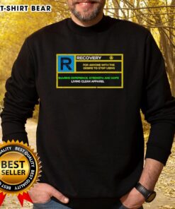 Good Recovery Rated R Sweatshirt in black, featuring a stylish design perfect for fitness enthusiasts and casual wear.