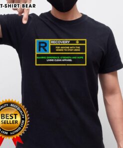 Alt Text: Good Recovery Rated R T-Shirt featuring bold graphics and a comfortable fit for casual wear.