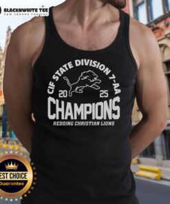 Good Redding Christian Lions CIF State Division 7AA Champions tank top celebrating their victory in 2023.