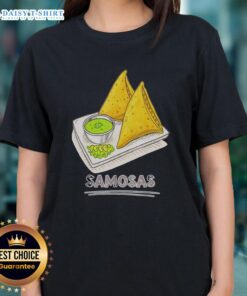 Good Samosa Lover Indian Snack Tee featuring vibrant samosas, perfect for foodies who adore Indian cuisine.