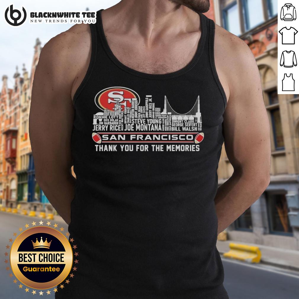 Good San Francisco 49Ers Thank You For The Memories City Skyline Tank Top Good San Francisco 49ers thank you for the memories tank top featuring the city skyline design.
