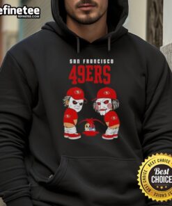 Good San Francisco 49ers X Michael Myers and Billy the Puppet hoodie featuring a unique design for fans and collectors.