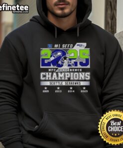 2025 NFC Conference Champions Seattle Seahawks hoodie featuring bold team colors and logo, perfect for fans.