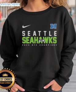 Good Seattle Seahawks NFL AFC Championship 2026 sweatshirt featuring team colors and logo, perfect for fans.