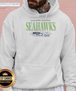 Vintage Seattle Seahawks NFL Super Bowl Champions hoodie featuring the team's championship logo.