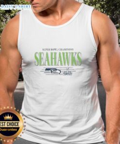 Vintage Seattle Seahawks NFL Super Bowl Champions tank top featuring the team's classic logo and championship design.