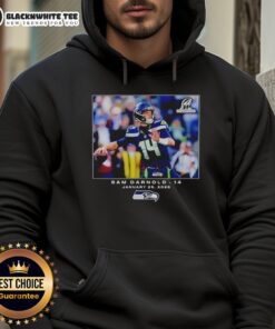 Good Seattle Seahawks Sam Darnold NFL Flash Features Week 21 Hoodie in vibrant blue, showcasing team spirit and style.