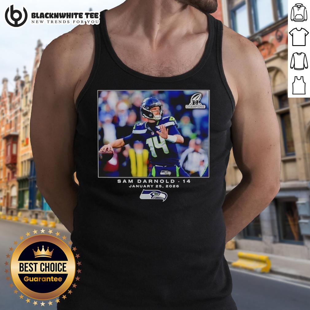 Good Seattle Seahawks Sam Darnold Nfl Flash Features Week 21 Tank Top Good Seattle Seahawks Sam Darnold NFL Flash Features Week 21 tank top, showcasing team colors and design.