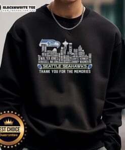 Good Seattle Seahawks Thank You For The Memories sweatshirt featuring city skyline design, perfect for fans.