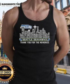 Good Seattle Seahawks thank you for the memories tank top featuring the city skyline design.