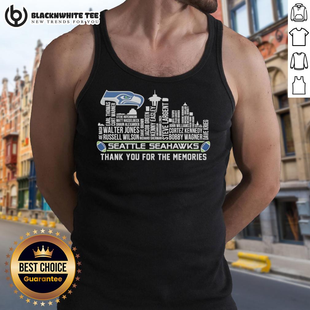 Good Seattle Seahawks Thank You For The Memories City Skyline Tank Top Good Seattle Seahawks thank you for the memories tank top featuring the city skyline design.