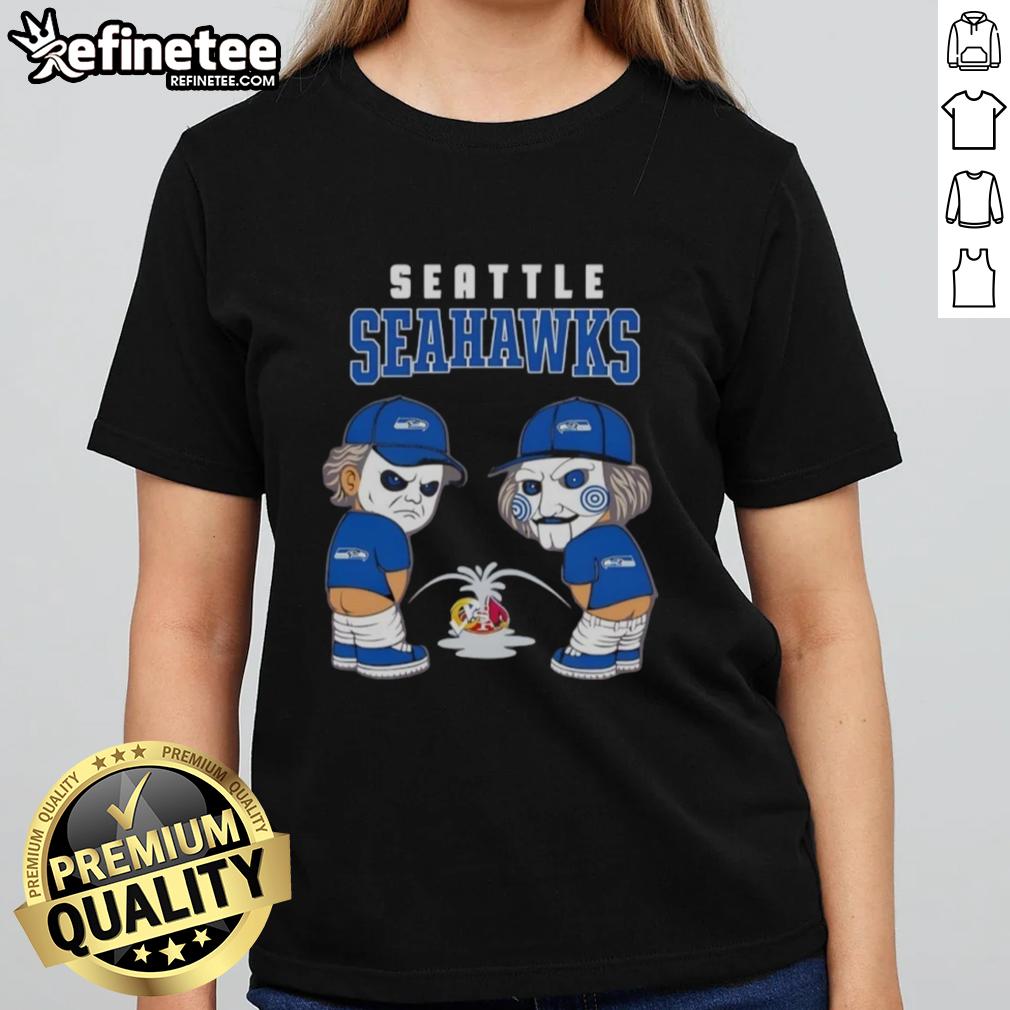 good-seattle-seahawks-x-michael-myers-and-billy-the-puppet-piss-on-ladies-tee Good Seattle Seahawks X Michael Myers and Billy the Puppet graphic on a women's tee, perfect for fans of horror and football.