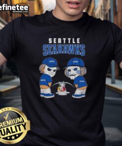 Good Seattle Seahawks X Michael Myers and Billy The Puppet T-shirt featuring a unique graphic design for fans.