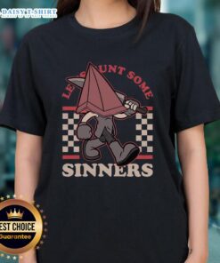 Good Silent Hill Pyramid Let's Hunt Some Sinners ladies tee featuring iconic horror game graphics and stylish design.