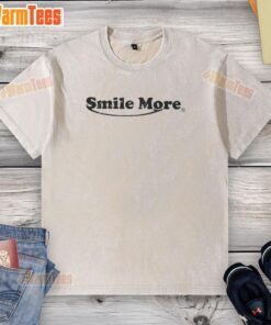Good Smile More logo on a stylish washed t-shirt, promoting positivity and comfort in casual wear.