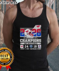 2026 Holiday Bowl champions tank top featuring Good SMU Mustangs defeating Arizona Wildcats design.