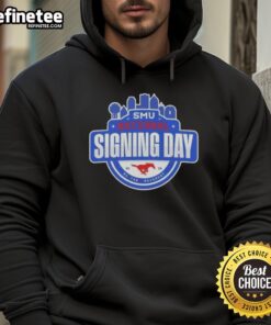 Good SMU Mustangs National Signing Day hoodie featuring school colors and logo, perfect for fans celebrating signing day.