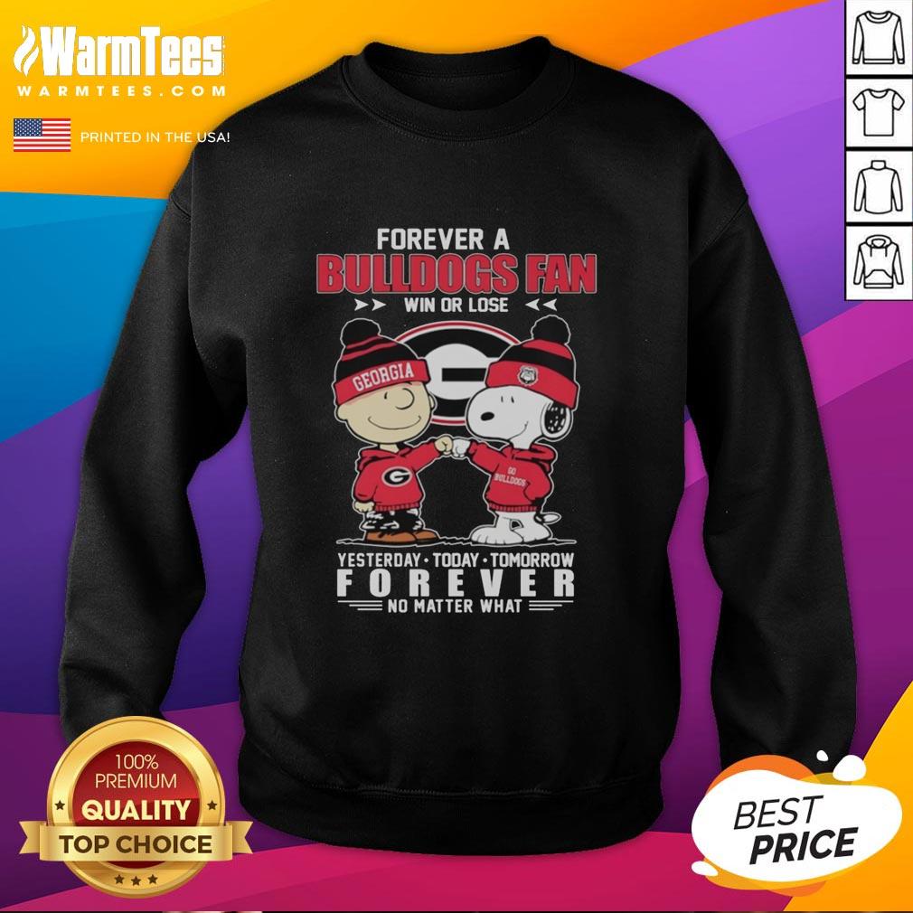 good-snoopy-and-charlie-brown-forever-a-georgia-bulldogs-fan-win-or-lose-yesterday-today-tomorrow-sweatshirt Alt Text: Cozy sweatshirt featuring Snoopy and Charlie Brown for Georgia Bulldogs fans, celebrating loyalty win or lose.