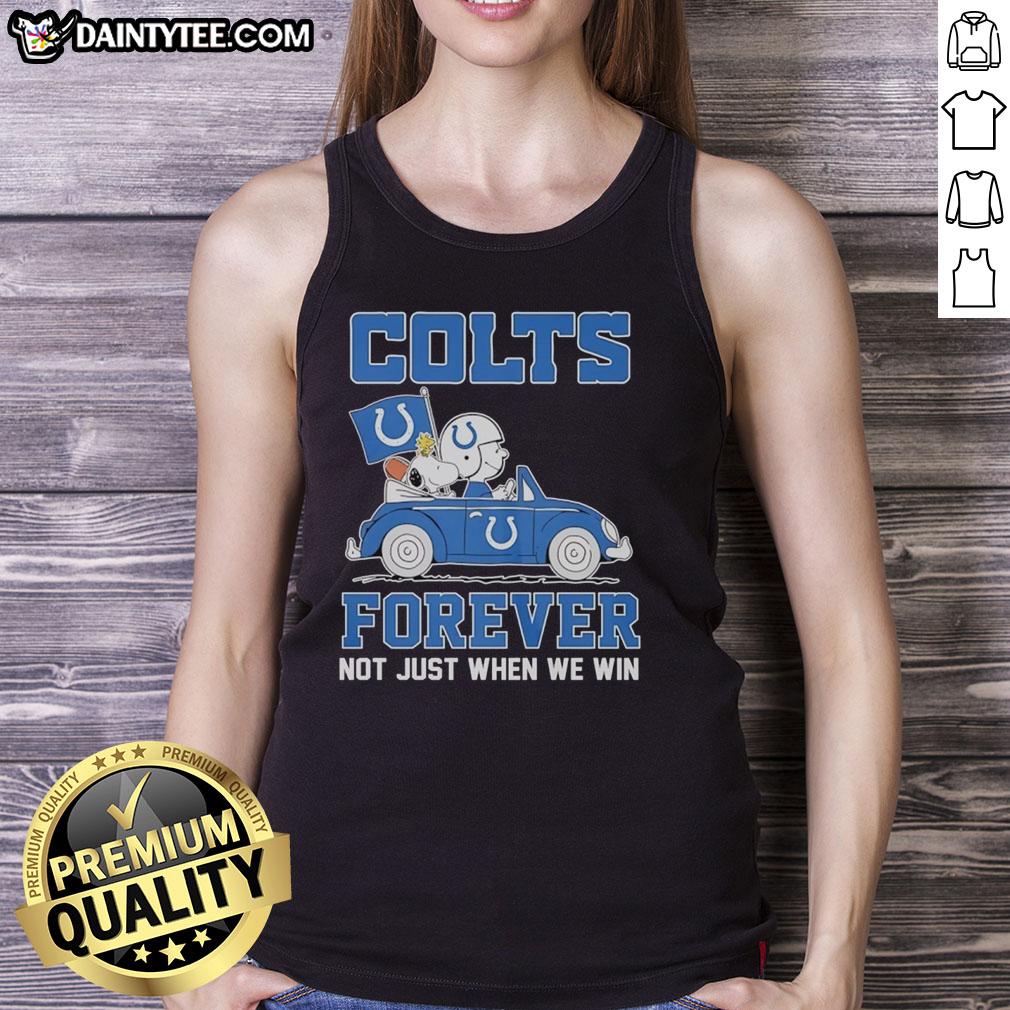 good-snoopy-and-woodstock-riding-indianapolis-colts-car-forever-not-just-when-we-win-tank-top Alt Text: Snoopy and Woodstock riding an Indianapolis Colts car in a colorful tank top, celebrating team spirit year-round.