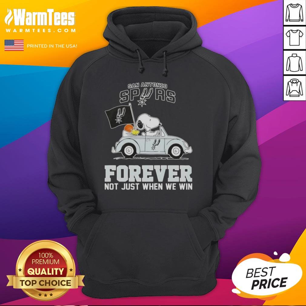 good-snoopy-driving-car-san-antonio-spurs-forever-not-just-when-we-win-hoodie Alt Text: Snoopy driving a car in a hoodie that reads 'San Antonio Spurs Forever, Not Just When We Win.'
