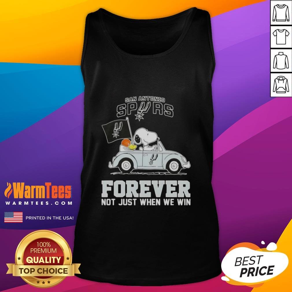good-snoopy-driving-car-san-antonio-spurs-forever-not-just-when-we-win-tank-top Good Snoopy driving a car in a San Antonio Spurs tank top, showcasing team spirit, 'Forever, Not Just When We Win.'