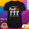 Alt Text: Good Snoopy I Work At FedEx No See No Hear No Speak T-Shirt featuring a playful Snoopy graphic.