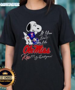 Good Snoopy graphic on Ole Miss Rebels ladies tee, perfect for fans who love football and team spirit.