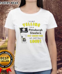 Alt Text: Good Snoopy shirt for Pittsburgh Steelers die-hard fans, featuring a funny graphic and bold lettering on a ladies tee.