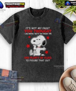 Good Snoopy washed t-shirt featuring humorous quote about misunderstandings and values, perfect for casual outfits.