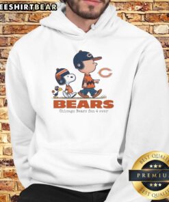 Good Snoopy vs Charlie Brown Chicago Bears Fan Forever hoodie featuring colorful graphics and a cozy design.