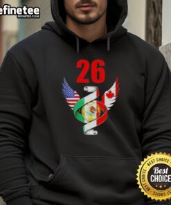 Good Soccer Cup 26 hoodie featuring North American Soccer Tournament 2026 flags, perfect for fans and supporters.