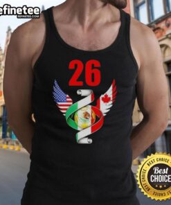 Good Soccer Cup 2026 tank top featuring North American soccer tournament flags, perfect for fans and players.