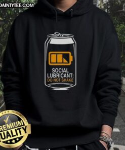 Good Social Lubricant Beer Do Not Shake Hoodie featuring a fun beer-themed graphic for casual wear.