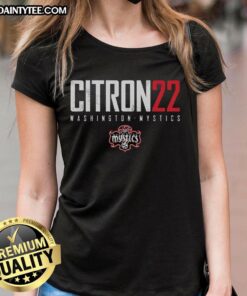 Good Sonia Citron 22 Washington Mystics Elite Ladies Tee featuring team colors and logo, perfect for fans.