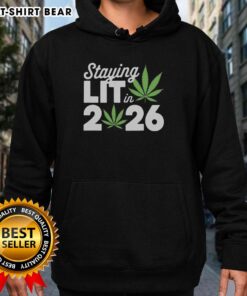 High-waisted marijuana New Year's hoodie for 2026, featuring a vibrant design perfect for staying lit in style.