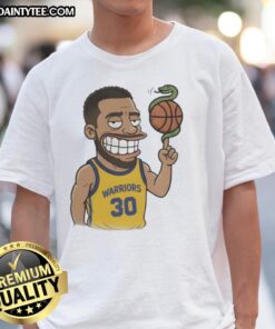 Cartoon T-shirt featuring a fun snake design and Steph Curry, perfect for basketball fans and casual wear.