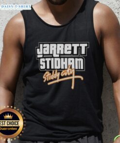 Jarrett Stidham Denver Broncos tank top in GTA Vice City style, featuring vibrant colors and retro graphics.