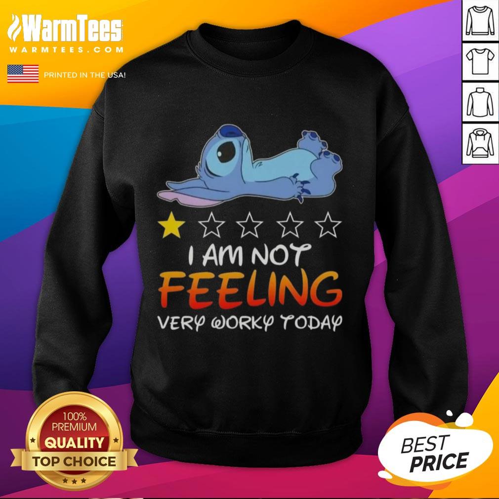 good-stitch-i-am-not-feeling-very-worky-today-sweatshirt Cozy Good Stitch sweatshirt with 'I Am Not Feeling Very Worky Today' slogan, perfect for casual, relaxed days at home.