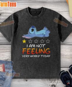 Good Stitch I Am Not Feeling Very Worky Today washed t-shirt displayed on a hanger, perfect for relaxed days.