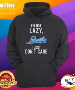 Good Stitch I'm Not Lazy I Just Don't Care Hoodie in stylish black, featuring a bold graphic print for a casual look.