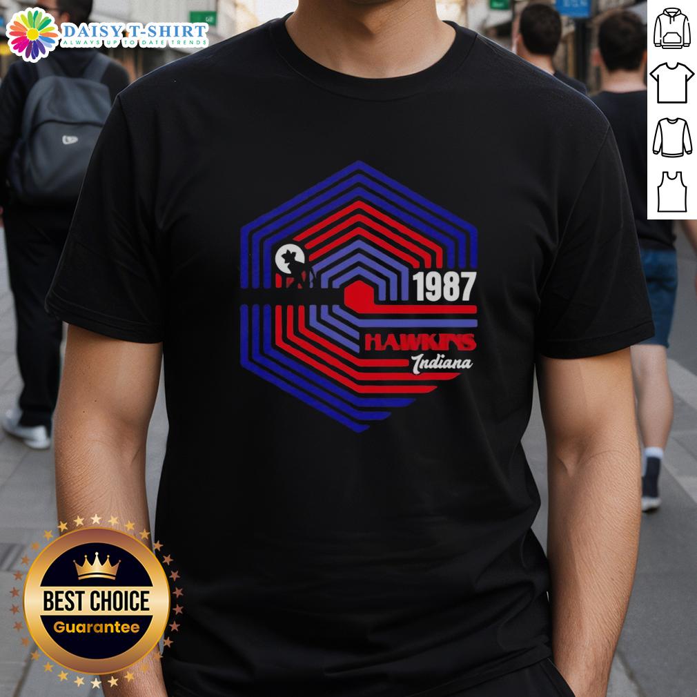 Good Stranger 1987 Stranger Things Hawkins Indiana T Shirt Retro 1987 Stranger Things Hawkins Indiana T-shirt featuring 'Good Stranger' design, perfect for fans of the series.