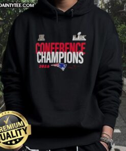 New England Patriots 2025 AFC Conference Champions hoodie celebrating Super Bowl LX victory, stylish and comfortable design.