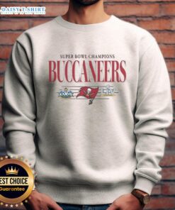 Vintage Tampa Bay Buccaneers NFL Super Bowl Champions sweatshirt featuring the team's logo and championship details.