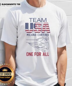 Good Team USA Milano Cortina 2026 Olympics logo and flag t-shirt design showcasing unity and support for the games.
