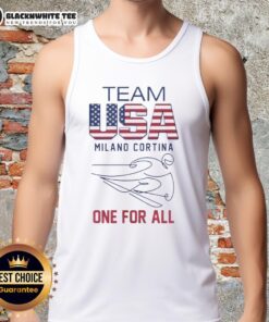 Good Team USA Milano Cortina 2026 Olympics logo on a stylish tank top with flag design, perfect for Olympic supporters.