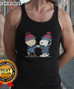 Alt Text: Good Texans Houston outfit featuring Charlie Brown and Snoopy of Peanuts on a stylish tank top.