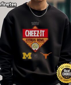 2025 Cheez-It Citrus Bowl sweatshirt featuring Texas Longhorns vs Michigan Wolverines design, perfect for fans.